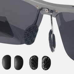 Silicone push-in sunglasses nose pads, mounting shape detail