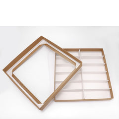 12-slot eyewear organizer tray with cover, compartment detail