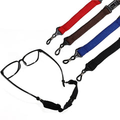 Hook-style eyeglass retainer straps, connector detail