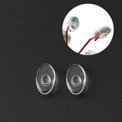 Soft silicone slide-in push-in nose pads, mounting and fit detail
