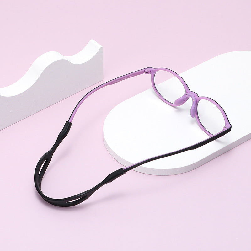 Elastic eyeglass retainer straps for kids, fit and connector detail