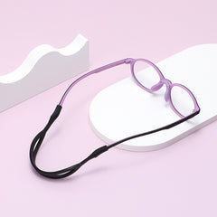 Elastic eyeglass retainer straps for kids, fit and connector detail