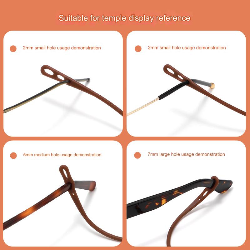 Sports eyeglass strap connector and adjustment detail