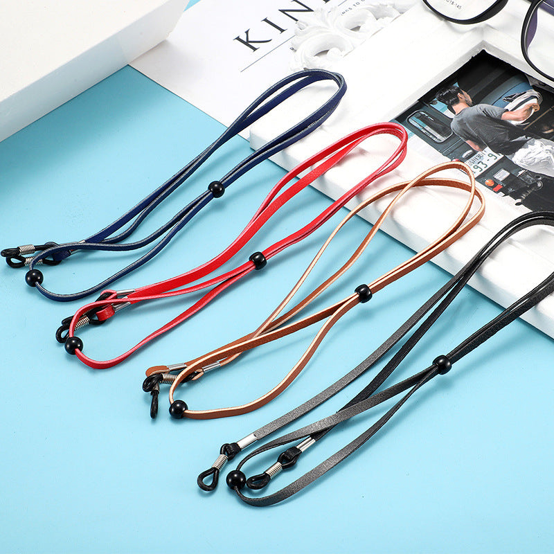 Adjustable braided eyeglass neck straps, product detail view
