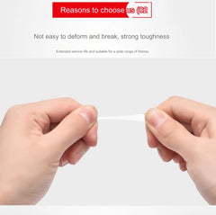 Medium silicone eyeglass ear hooks, fit and opening detail