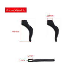 6 to 12mm wide-temple silicone eyeglass ear hooks, alternate view