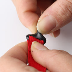 Sports eyeglass retainer straps with hook connectors, fit detail