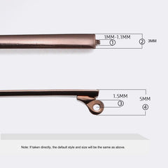 Metal replacement eyeglass temple arms, product detail view