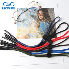 Braided sport eyeglass retainer straps, fit and connector detail