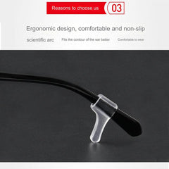Medium white silicone eyeglass ear hooks, 5-pack