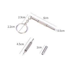 Portable keychain eyeglass screwdriver, alternate view