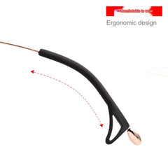 Soft silicone eyeglass temple tip sleeves, fit and opening detail