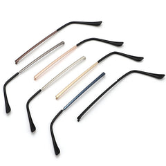 Metal replacement eyeglass temple arms, size and shape detail