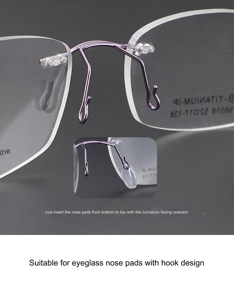 Plug-in eyeglass nose pads, product detail view