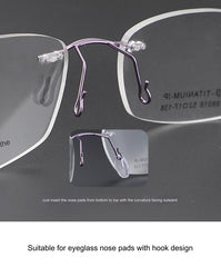 Plug-in eyeglass nose pads, product detail view