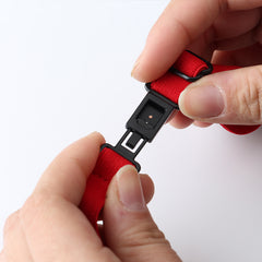 Adjustable sports eyeglass straps with hooks, close-up product view
