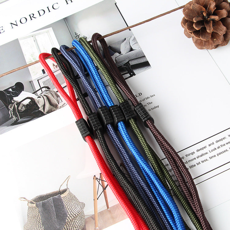 Braided sport eyeglass straps, close-up product view