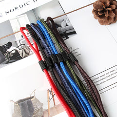 Braided sport eyeglass straps, close-up product view
