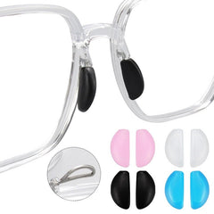 Soft silicone insert nose pads, mounting shape and fit detail