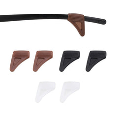 Low-profile silicone eyeglass ear grips, fit and shape detail