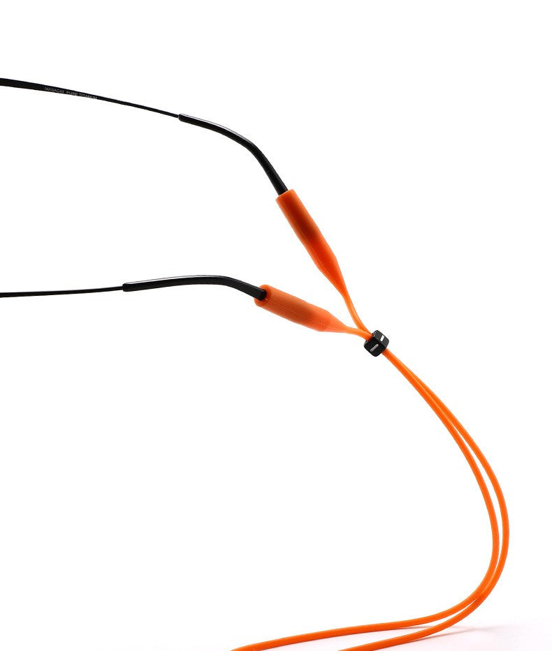 Adjustable silicone eyeglass straps, close-up product view
