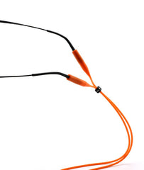 Adjustable silicone eyeglass straps, close-up product view