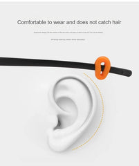 Silicone eyeglass ear cushions and temple sleeves, fit detail