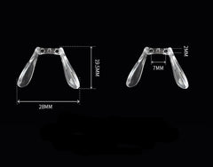 Saddle bridge nose pads, shape and dimension detail
