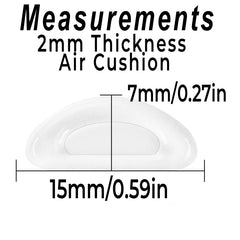 Air-cushion adhesive silicone eyeglass nose pads, multi-pack detail view