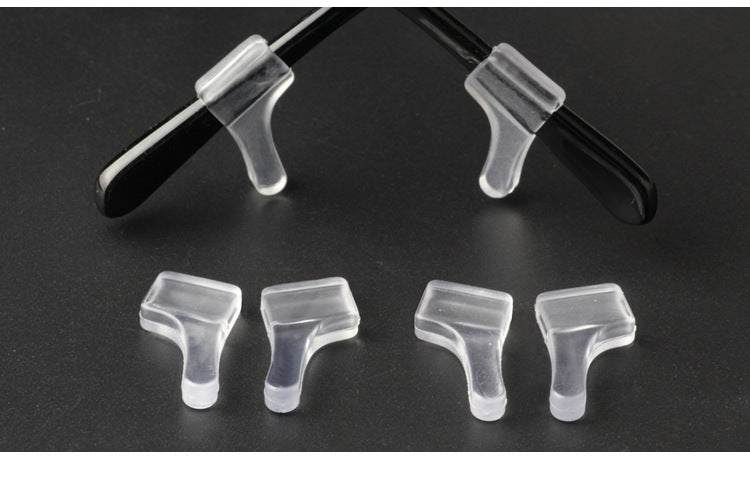 Medium black silicone eyeglass ear hooks, 5-pack