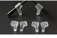 Medium black silicone eyeglass ear hooks, 5-pack