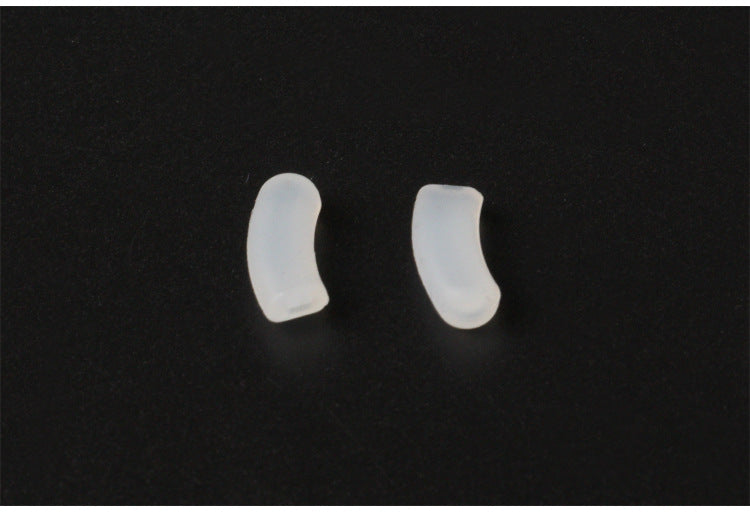 Rectangular silicone push-in nose pads, mounting and dimension detail