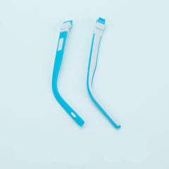 Kids eyeglass replacement arms, attachment and shape view