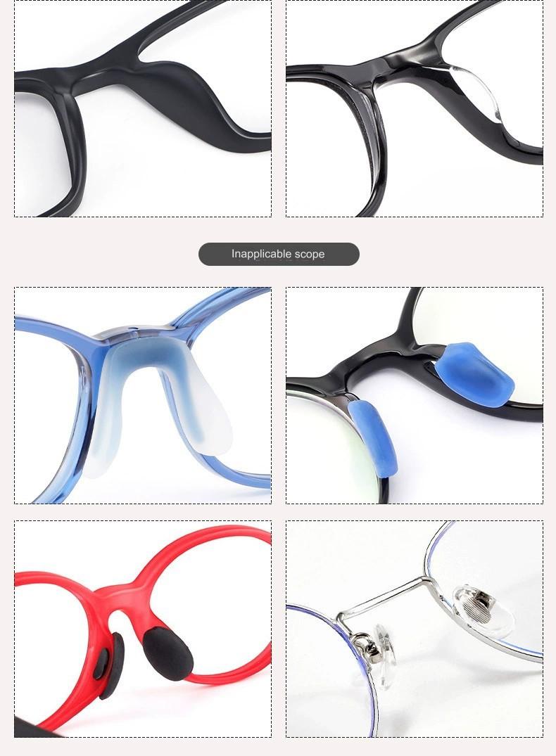 3mm stick-on silicone nose pads, application surface detail