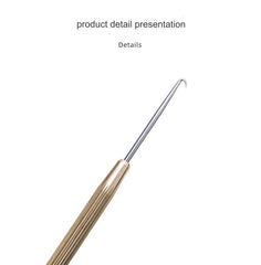 Puller hook tool for selected semi-rimless eyeglass repair tasks, alternate view