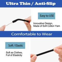 Cotton eyeglass temple cushion sleeves, product detail view