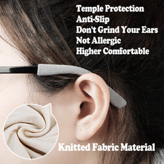 Eyeglass temple cushion sleeves, shape and texture detail