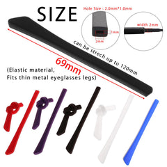 1mm flat-opening silicone eyeglass temple end tips, fit detail