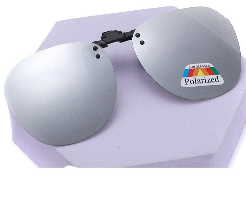 Polarized flip-up clip-on sunglasses for prescription glasses by EBJDE