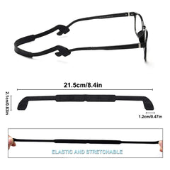 Elastic silicone eyeglass retainer straps, product detail view