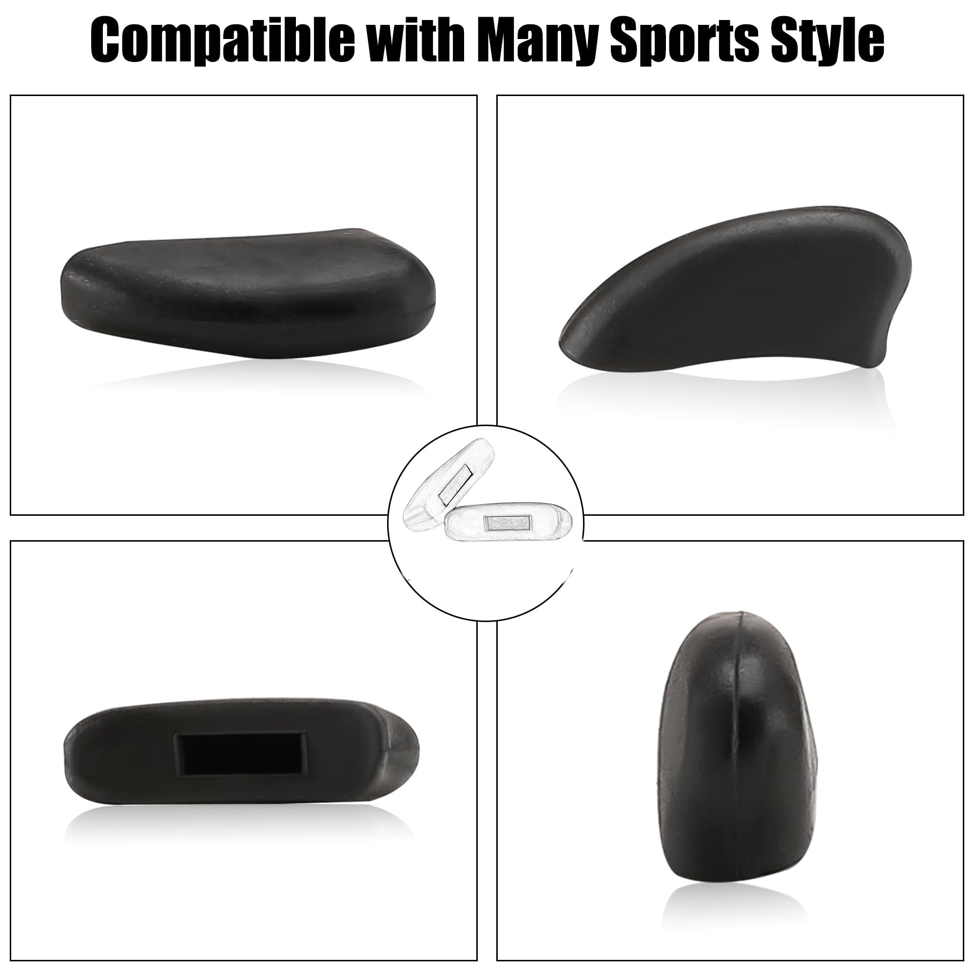 Soft rubber sport sunglass nose pads, product detail view