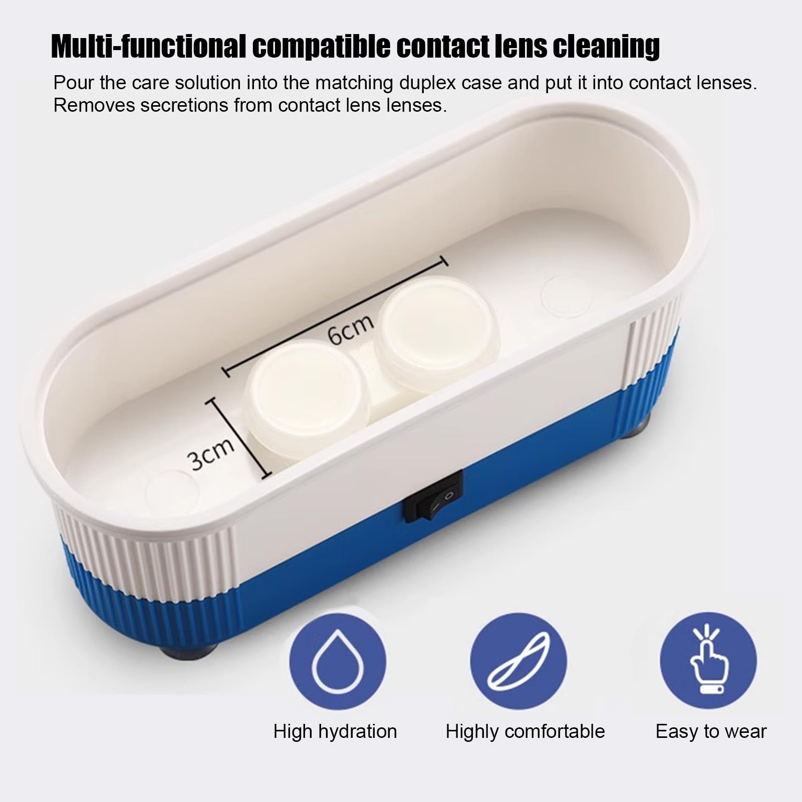 Compact ultrasonic eyeglass and jewelry cleaner, alternate product view