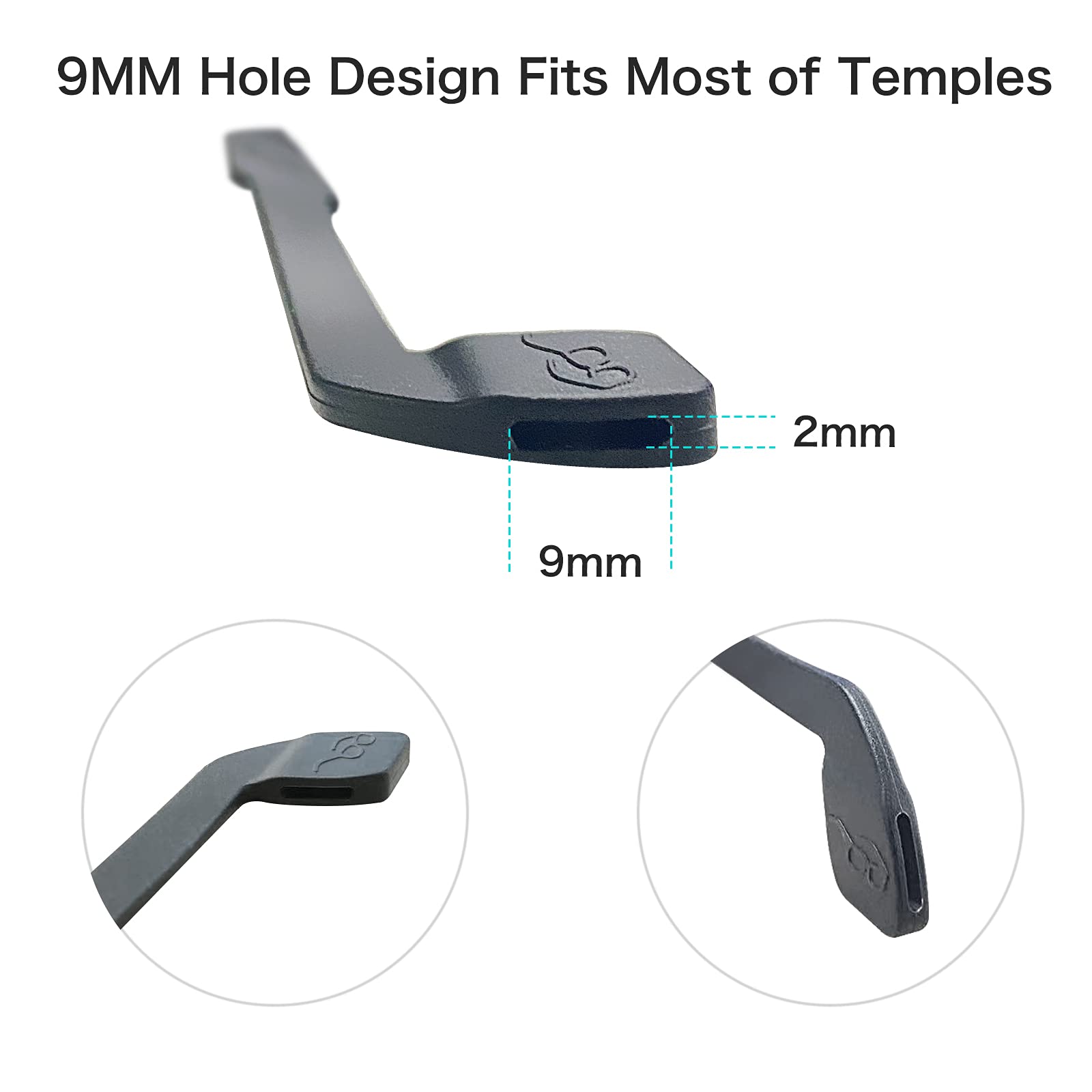 8.66-inch silicone eyeglass retainer straps, product detail view
