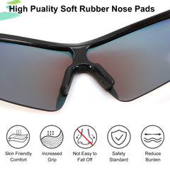 Soft rubber push-in sport sunglass nose pads, color option detail