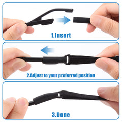 No-tail eyeglass straps, close-up product view