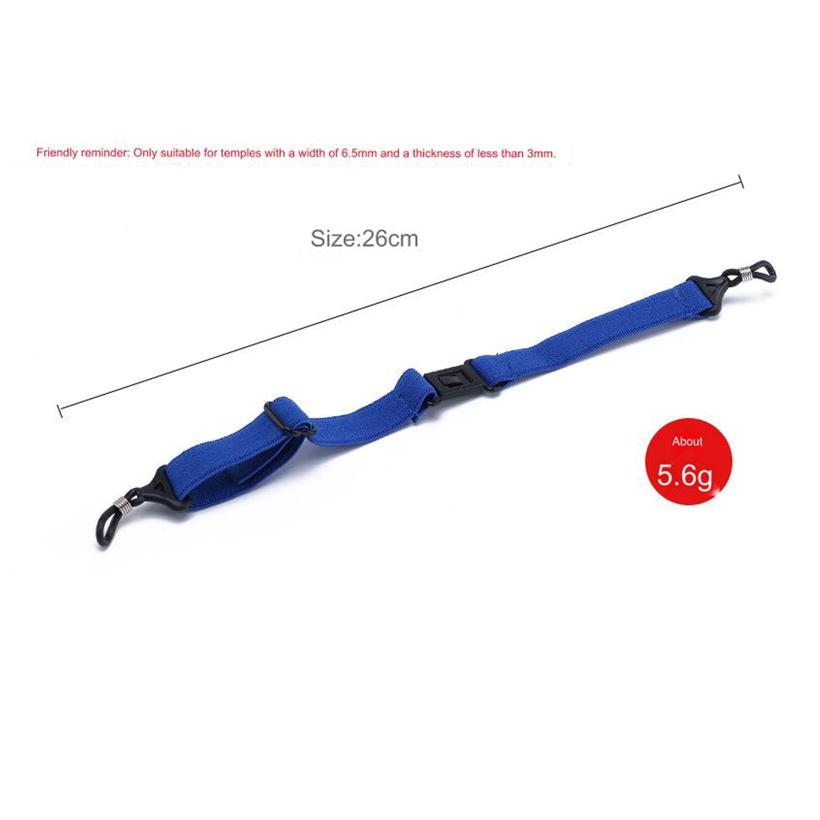 Sports eyeglass retainer straps with hooks, alternate product view
