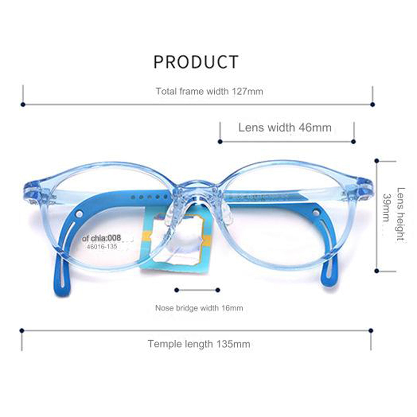 Flexible kids eyeglass frames, alternate product view