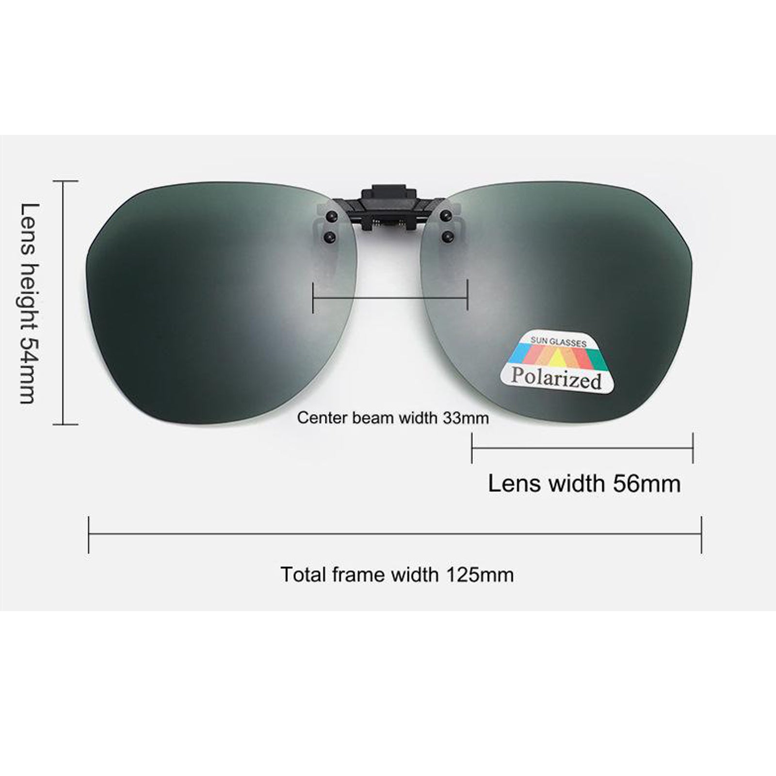Flip-up polarized clip-on sunglasses, alternate product view