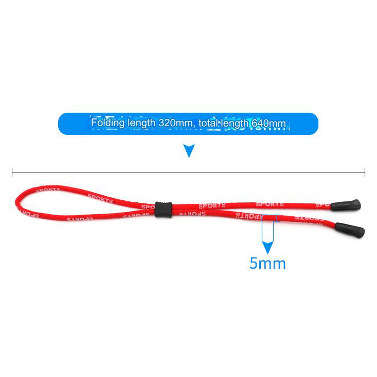 Eyeglass lanyard with silicone ear hooks, alternate product view