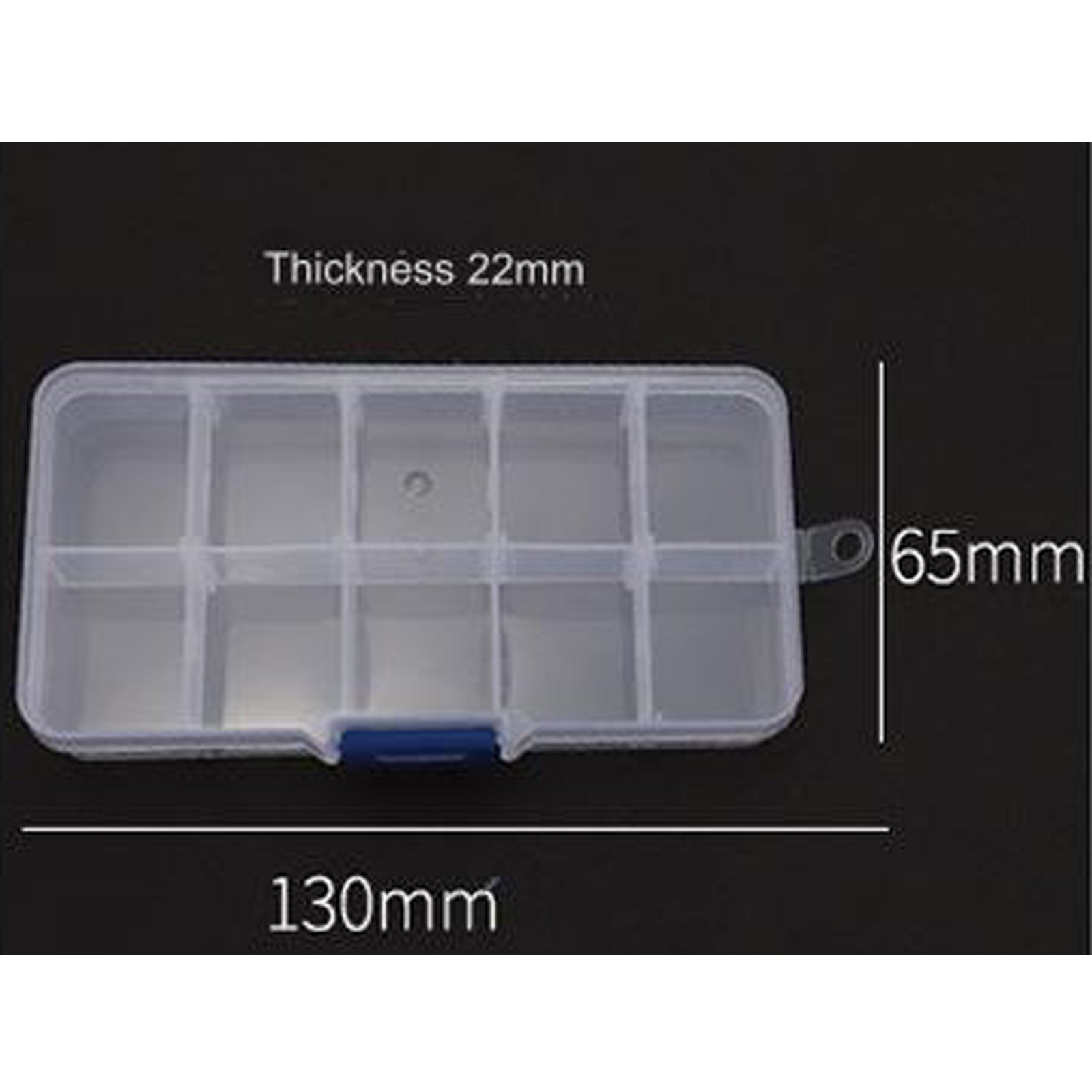 Adjustable small-parts organizer box, alternate view